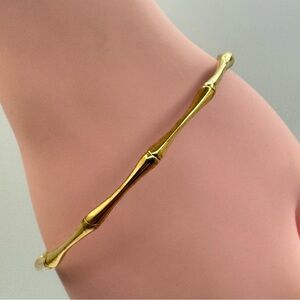 Thailand Gold-Tone Bamboo Link Bracelet Signed BRZ OTC